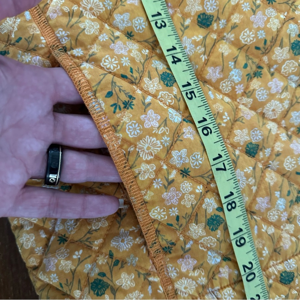 Sonoma yellow cotton floral quilted full zip jacket ladies Small NWT - Picture 6 of 9